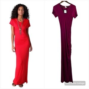 LNA x Revolve Fuschia Pink Jersey Knit Column Maxi “Kafta”Dress‎ Small